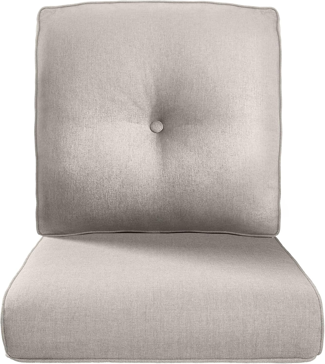 22x25/22x24 Outdoor Cushions for Patio 5 Piece Set - Set of 5 Water-Resistant Replacement Cushion for Wicker Rattan Dining Rocking Swivel Chairs Loveseat Couch Sectional Sofa - Beige/Button