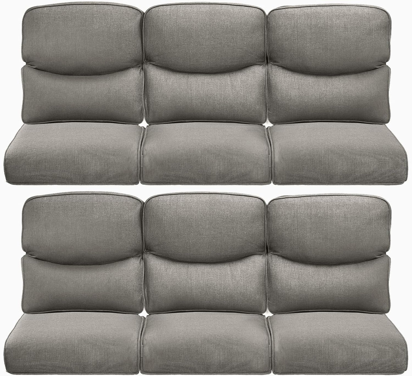 22x25/22x24 Outdoor Cushions for Patio 5 Piece Set - Set of 5 Water-Resistant Replacement Cushion for Wicker Rattan Dining Rocking Swivel Chairs Loveseat Couch Sectional Sofa - Beige/Button