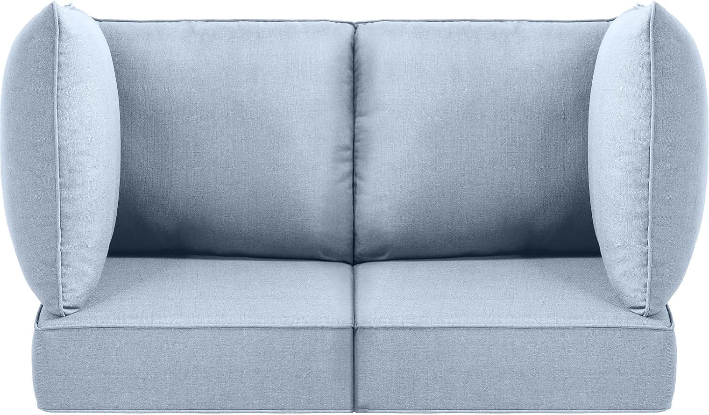 Luxury 24x24x6 Outdoor Cushions for 5-Seat Sectional Sofa Set of 5 - Water-Repellent 11-Piece Patio Cushion Set for Outside Rattan Wicker Loveseat Chair L-Shape Couch - Beige/Classic