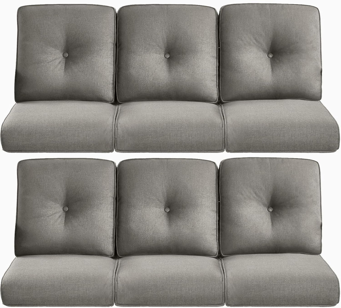 22x25/22x24 Outdoor Cushions for Patio 5 Piece Set - Set of 5 Water-Resistant Replacement Cushion for Wicker Rattan Dining Rocking Swivel Chairs Loveseat Couch Sectional Sofa - Beige/Button