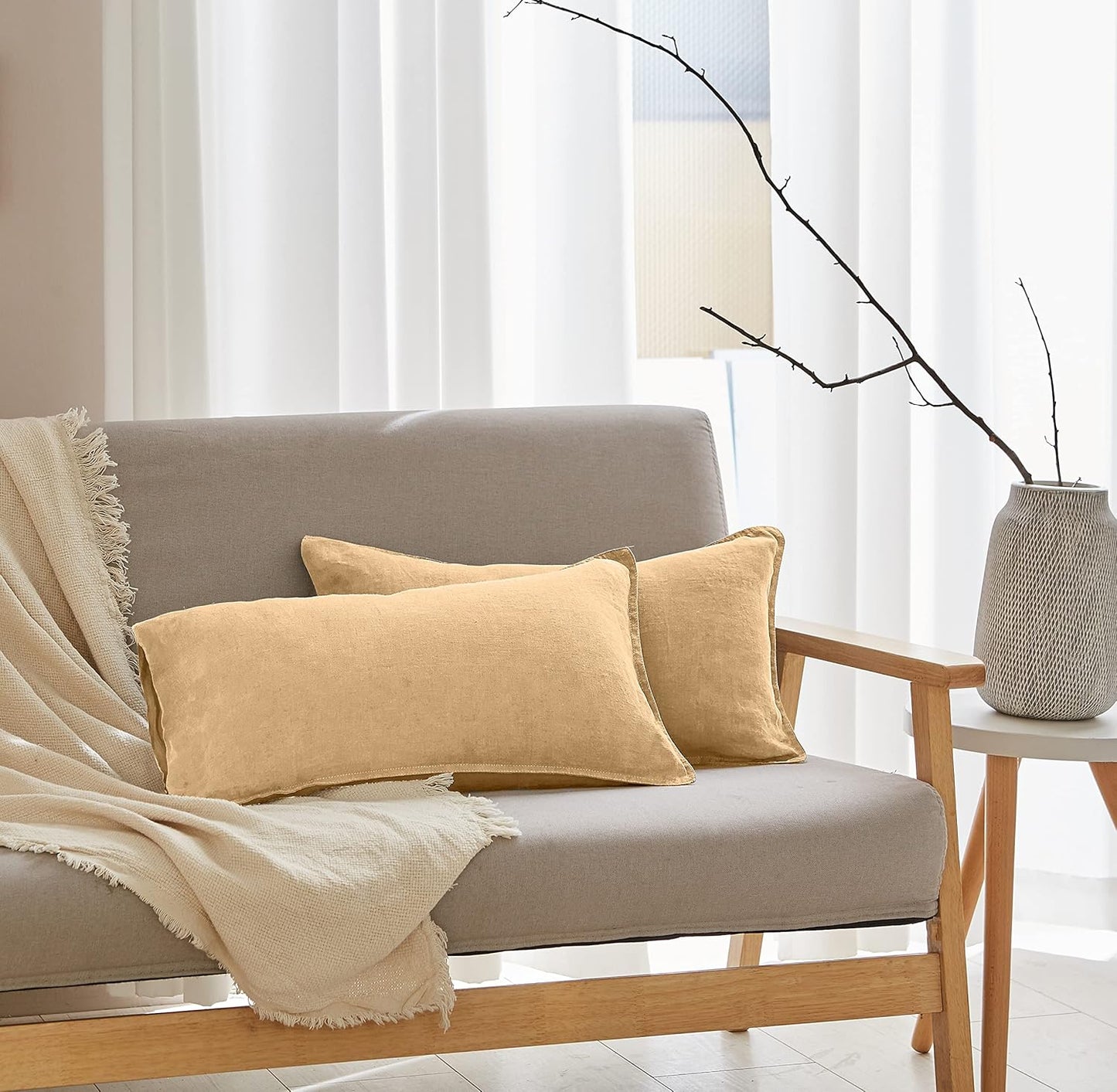Simple&Opulence 100% Linen Duvet Cover Set with Embroidery Washed - 3 Pieces (1 Duvet Cover with 2 Pillow Shams) with Button Closure Soft Breathable Farmhouse - Linen, King Size