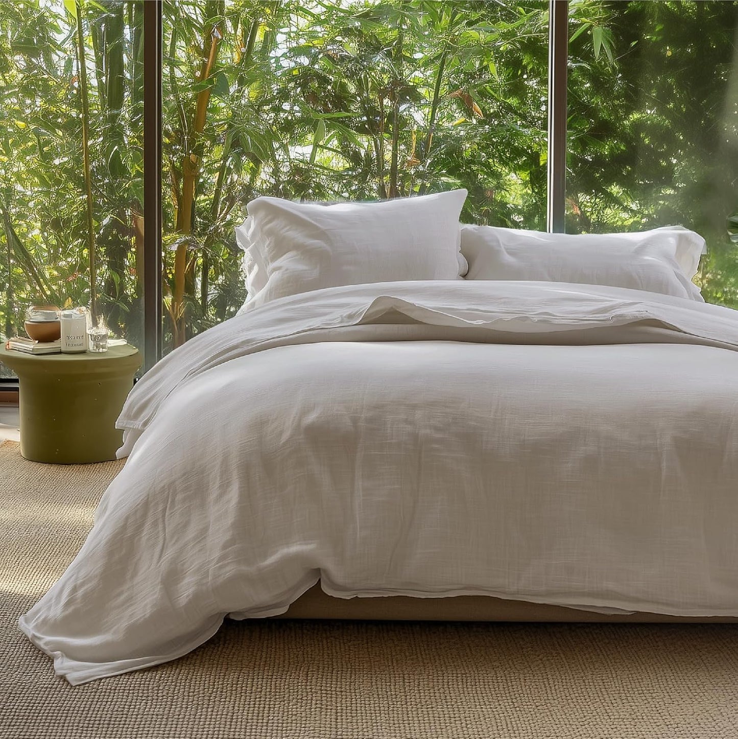 Bedsure 100% Muslin Cotton Duvet Cover King Size - Ultra-Soft, Breathable & Lightweight - Linen Like Gauze Comforter Cover Set with Button Closure and Corner Ties (Terracotta, King, 104"x90")
