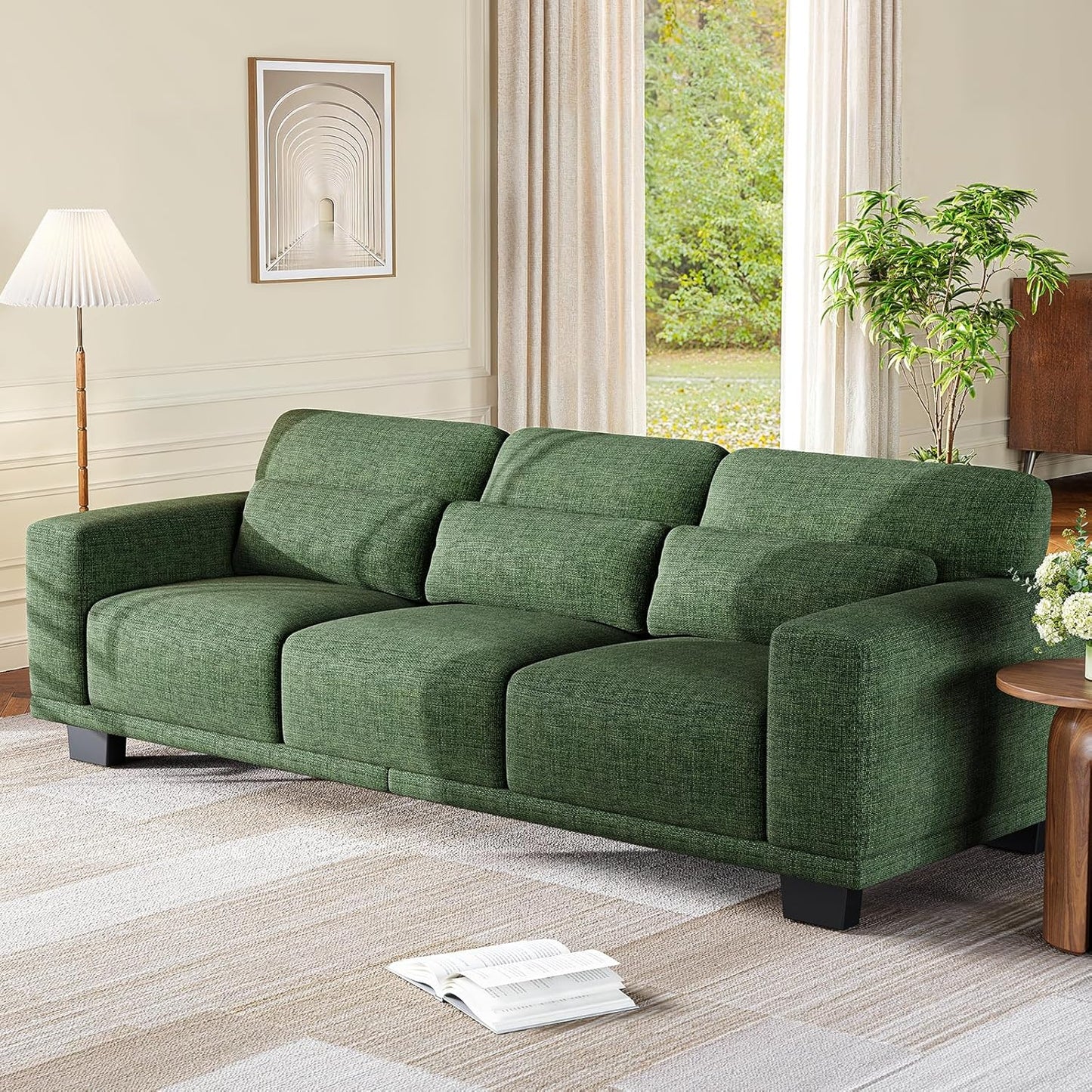 Amada 89" Sofa,3 Seater Sofa Couch for Living Room,Modern Couch with Deep Seats &Wide Armrests,Comfy Sofa with Supportive Futon &Thickened Cushion,Removable & Washable Covers,Grey