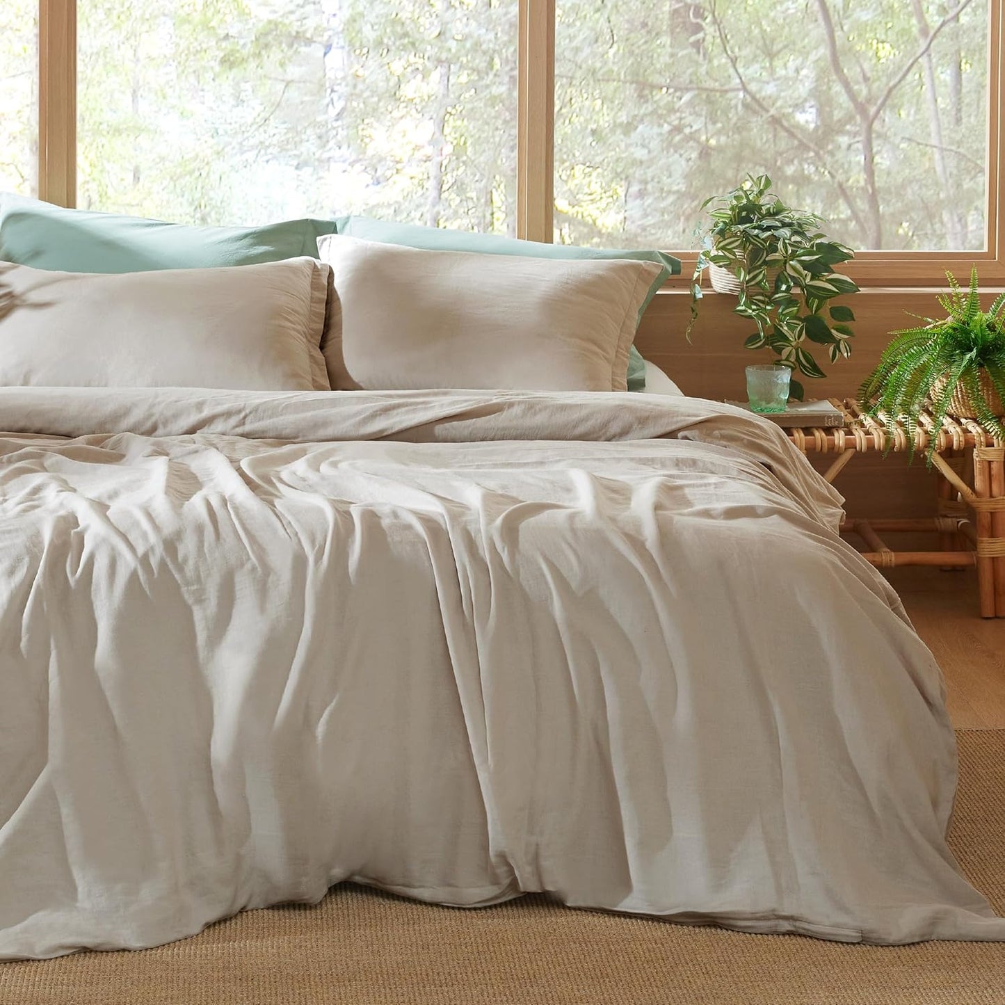 Bedsure 100% Muslin Cotton Duvet Cover King Size - Ultra-Soft, Breathable & Lightweight - Linen Like Gauze Comforter Cover Set with Button Closure and Corner Ties (Terracotta, King, 104"x90")