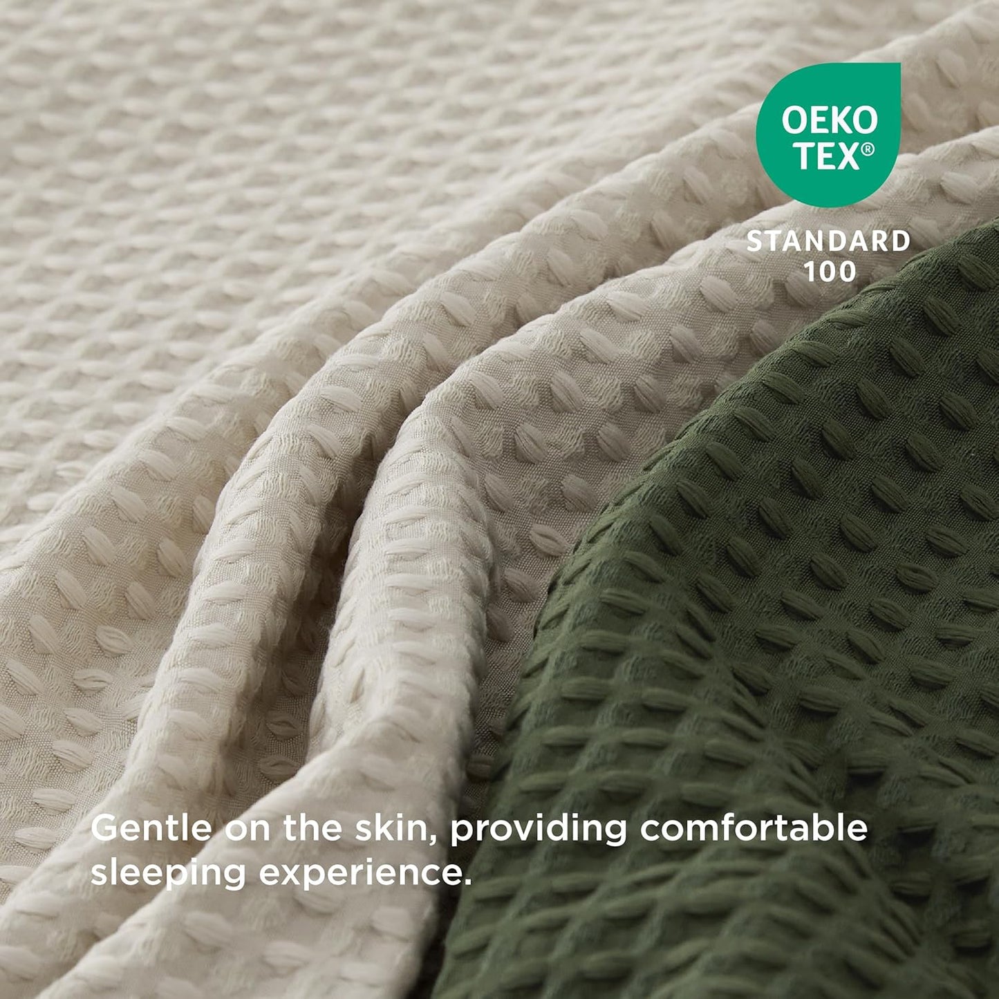 Bedsure Luxury Waffle Duvet Cover King Size - Textured Duvet Cover Set, Soft, Breathable Bedding Set (104"x90") with 2 Pillow Shams for All Season, Linen, Comforter Not Included