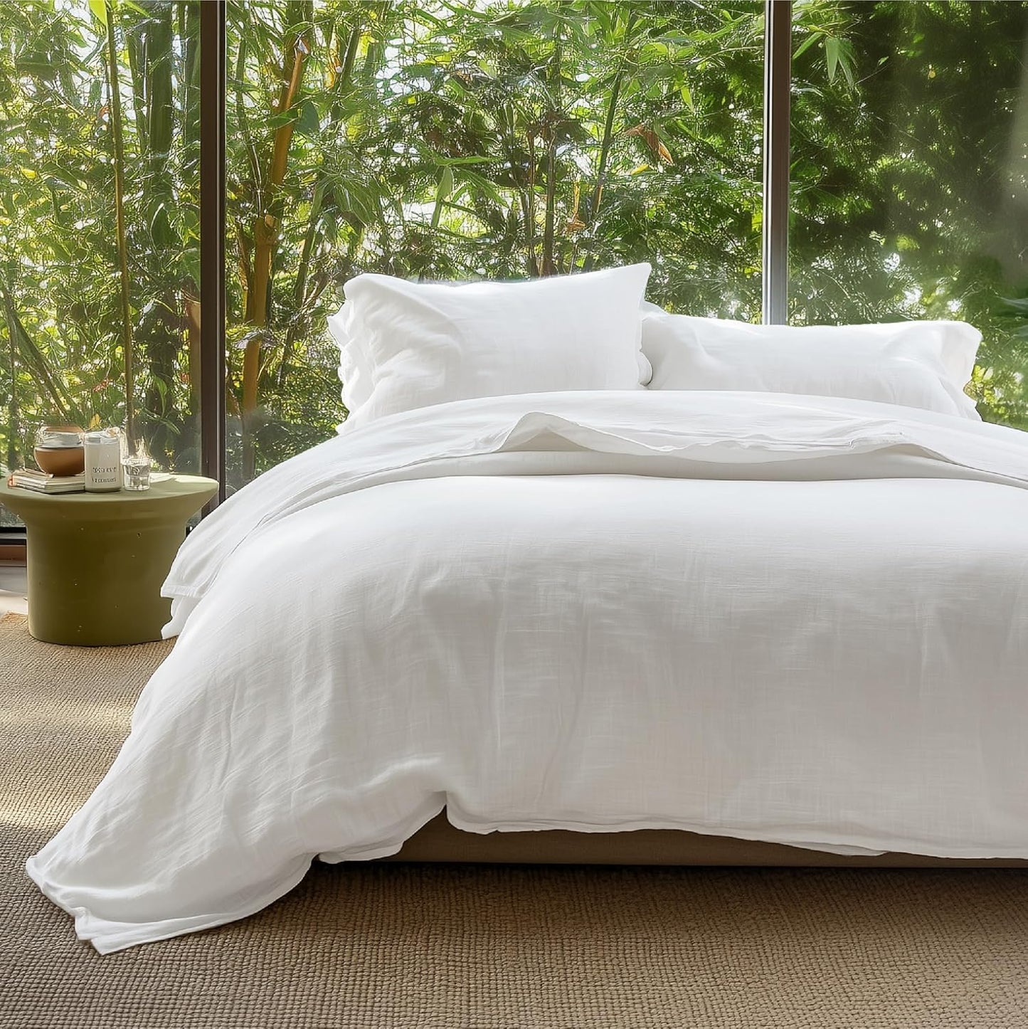 Bedsure 100% Muslin Cotton Duvet Cover King Size - Ultra-Soft, Breathable & Lightweight - Linen Like Gauze Comforter Cover Set with Button Closure and Corner Ties (Terracotta, King, 104"x90")