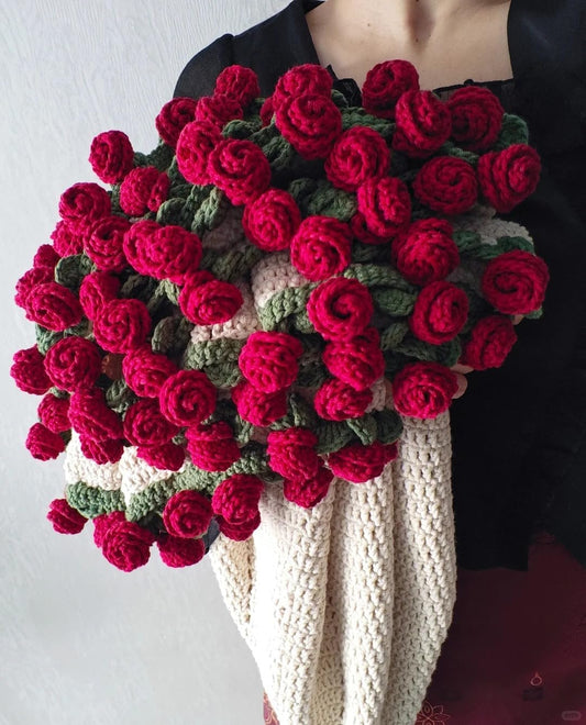 Red Rose Flower Blanket Floral Throw Blanket (Without Leaves), Gift for Mom, Multi-use Home Decoration 51in
