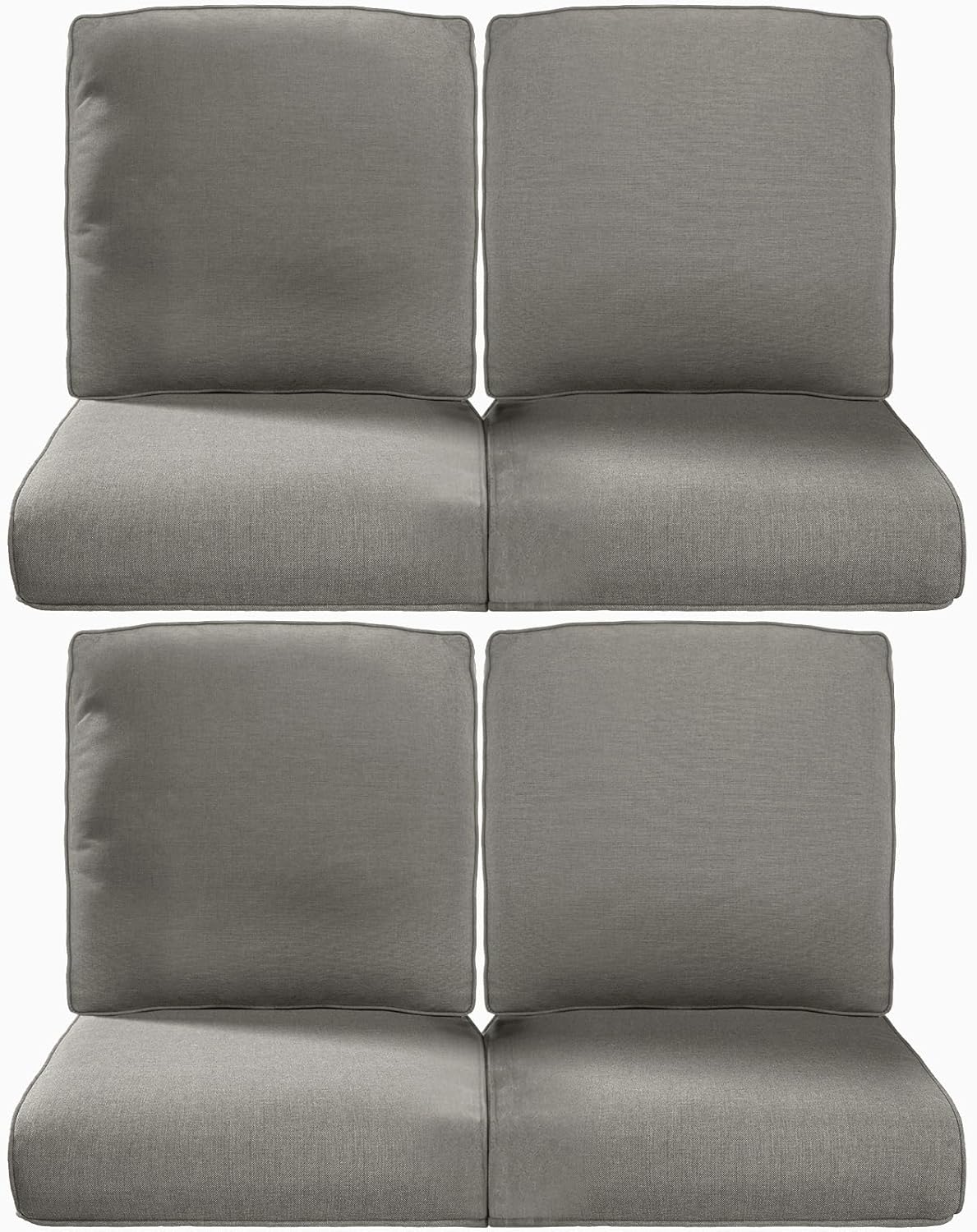 22x25/22x24 Outdoor Cushions for Patio 5 Piece Set - Set of 5 Water-Resistant Replacement Cushion for Wicker Rattan Dining Rocking Swivel Chairs Loveseat Couch Sectional Sofa - Beige/Button