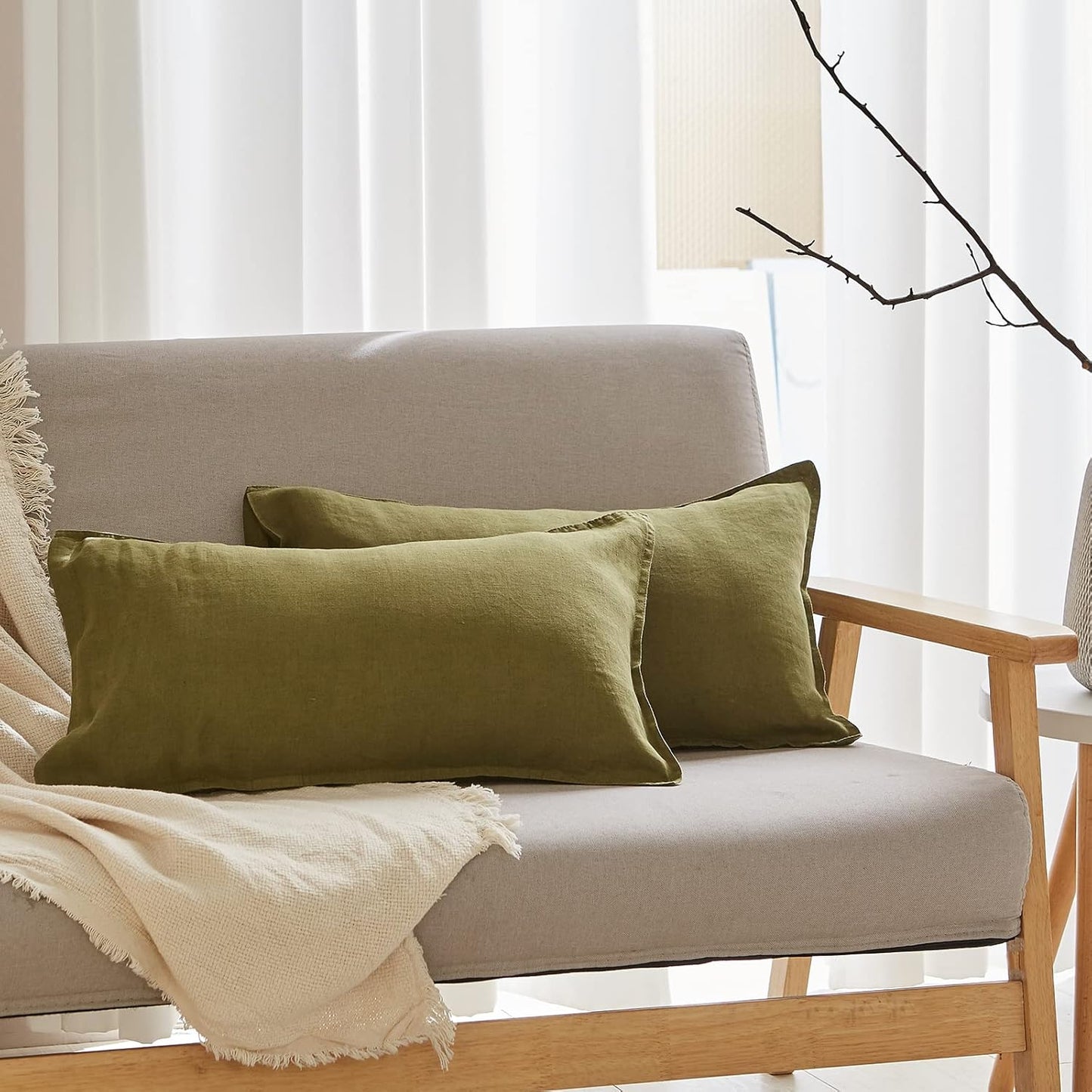 Simple&Opulence 100% Linen Duvet Cover Set with Embroidery Washed - 3 Pieces (1 Duvet Cover with 2 Pillow Shams) with Button Closure Soft Breathable Farmhouse - Linen, King Size