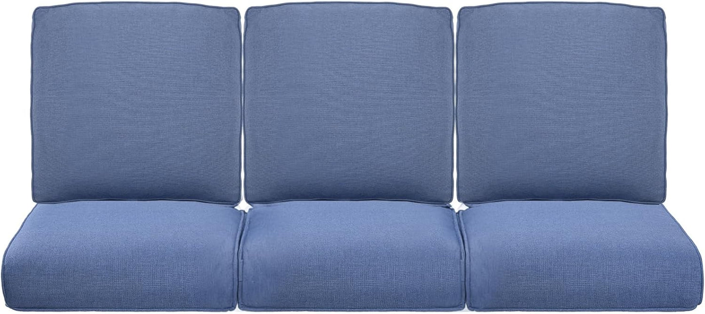 22x25/22x24 Outdoor Cushions for Patio 5 Piece Set - Set of 5 Water-Resistant Replacement Cushion for Wicker Rattan Dining Rocking Swivel Chairs Loveseat Couch Sectional Sofa - Beige/Button