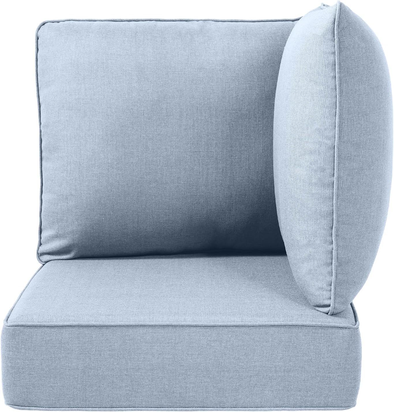 Luxury 24x24x6 Outdoor Cushions for 5-Seat Sectional Sofa Set of 5 - Water-Repellent 11-Piece Patio Cushion Set for Outside Rattan Wicker Loveseat Chair L-Shape Couch - Beige/Classic
